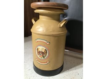 Vintage Milk Can, Refinished Into A Bar Stool