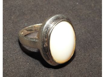 Sterling Silver Ring With White Stone