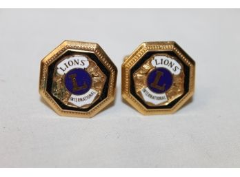 Large Fancy Lions Club Mens Cufflinks