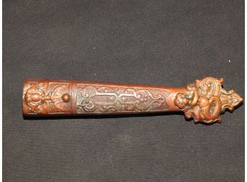 Early Bronze Ornate Figural Parasol Umbrella Handle