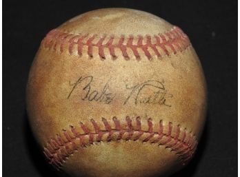 Signed Babe Ruth Period Baseball  SEE DESCRIPTION