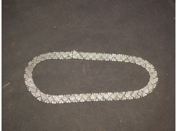 Unusual Sterling Silver Chain With Clear Stones