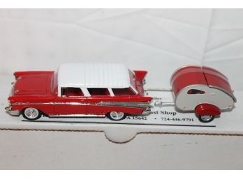 1957 Chevy Nomad With Trailer Diecast Car Special Edition.