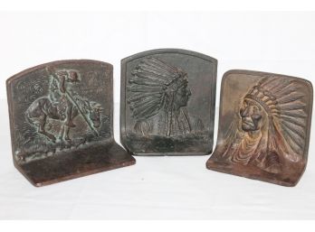 Lot Of Detailed Indian Native American Bookends