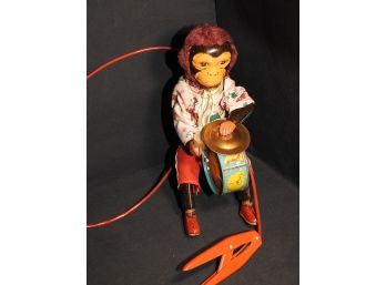 Old Tin Litho Monkey Toy