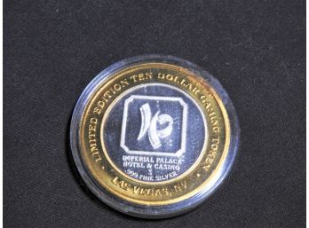 .999 Silver Imperial Palace Ten Dollar Gaming Token