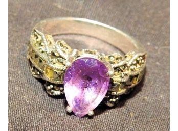 Beautiful Sterling Silver Amethyst Ring