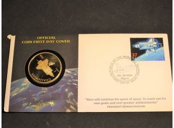 First Day Issue Nasa Gold Plated Coin