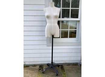 Female Dressing Bodice Pinnable Mannequin On Rolling Metal Base