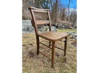 Unique Wooden School Chair With Built-in Shelf