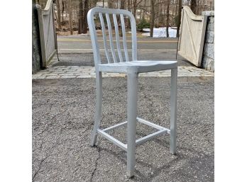 Crate & Barrel Galvanized Metal Counter Stool