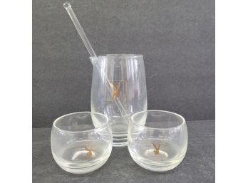Playboy Bunny Mixer Glass With 2 Drink Glasses