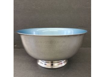 Vintage Reed & Barton  8' Silver Plate Enamel Bowl