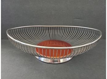 Vintage Wallace Color Clad Silver Plate & Enamel 12' Wire Basket