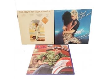 Vintage Rock Album Lot Elvis And Rod Stewart