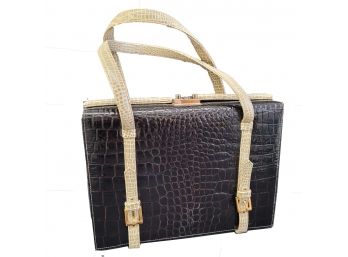 Vintage Faux Crocodile Handbag