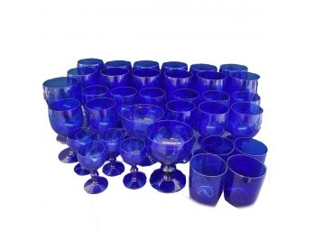 Nice Collection Of Blue Glass Lot