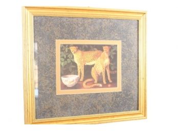 Beautiful Leopard Print With Gilt Frame