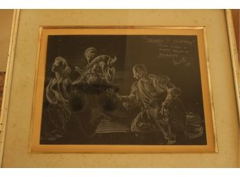 Etching 'Homage To Leonardo', Signed Mordi , 1958