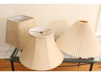 Three Lamp Shades, One From Restoration Hardware