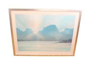 Bright Pastel Colored Landscape Lithograph, Signed In Pencil By Artist And Marked 74/175