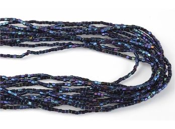 Blue/Black Peacock Beads Necklace
