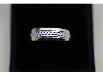 Sterling Silver 10k Yellow Gold Band Ring Size 9.75