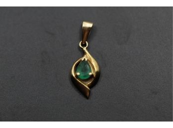 14k Yellow Gold Emerald Pendant