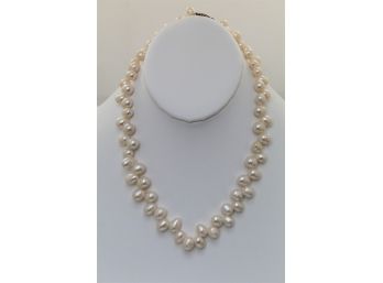 Sterling Silver 18 Inch Pearl Necklace