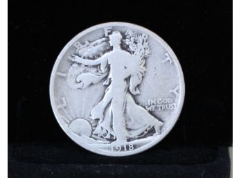 1918 Walking Liberty Silver Half Dollar Coin