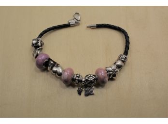 Silver Bead Charm Bracelet With Pandora Charms