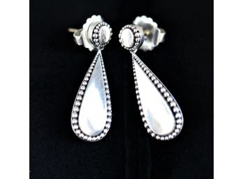 Signed Lago Sterling Silver Imagine Caviar Earrings