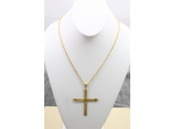 Vintage 800 Silver Filigree Cross Necklace