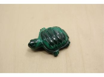 Carved Malachite Turtle Figurine Paperweight