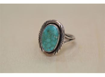 Vintage Signed Sterling Silver Native American Ring Size 7.50