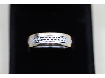 Sterling Silver 10k Yellow Gold Band Ring Size 11.50