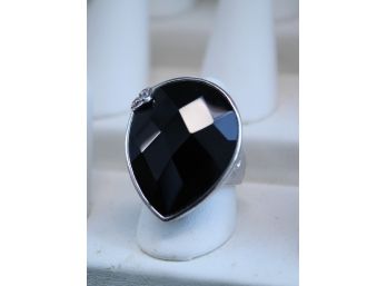 Large Onyx Signed Elle Luxe Ring