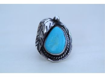 Sterling Silver Turquoise Ring Size 6.50