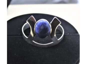 Vintage Mexican Sterling Silver Lapis Cuff Bracelet