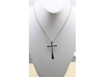 Sterling Silver Long Cross And Chain