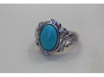 Sterling Silver Turquoise Ring Size 10