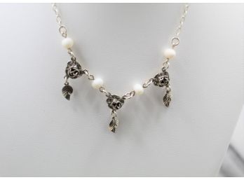 Sterling Silver Prodesso Israel Pearl Necklace