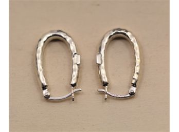 Sterling Silver Ruby Hoop Earrings