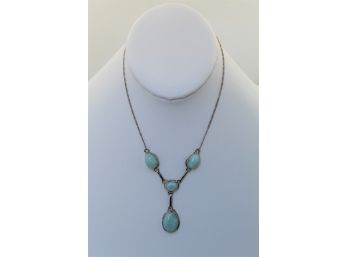 Sterling Silver Blue Stone Necklace