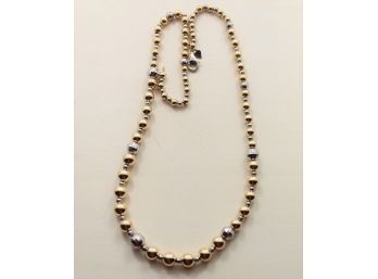 Sterling Silver Diamond Cut Bead Necklace