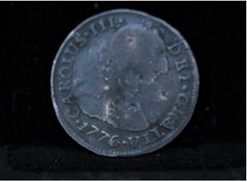 1776 Spanish Silver 2 Reales Coin