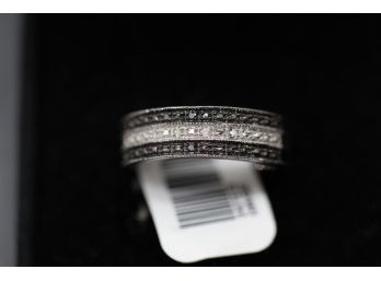 Sterling Silver Diamond Band Ring Size 7