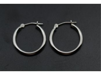 14k White Gold Hoop Earrings