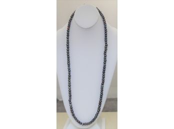 Long Sterling Clasp Pearl Necklace