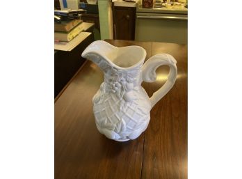 Large Embossed White Fruit Pitcher Epoch Portugal